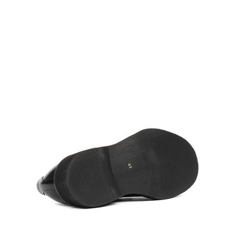 Erkek Siyah Bağcıklı Kalın Tabanlı Açma Deri Ayakkabı