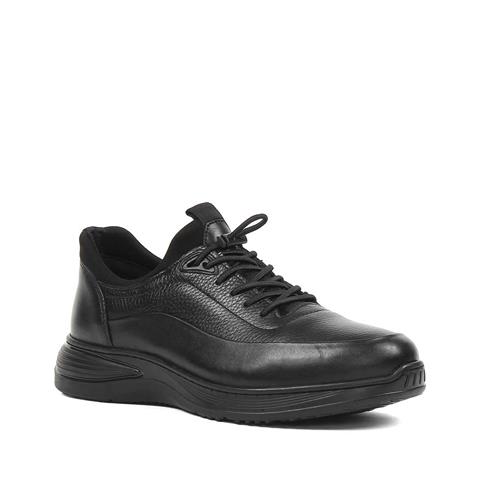 Erkek Siyah Bağcıklı Kalın Tabanlı Deri Ayakkabı