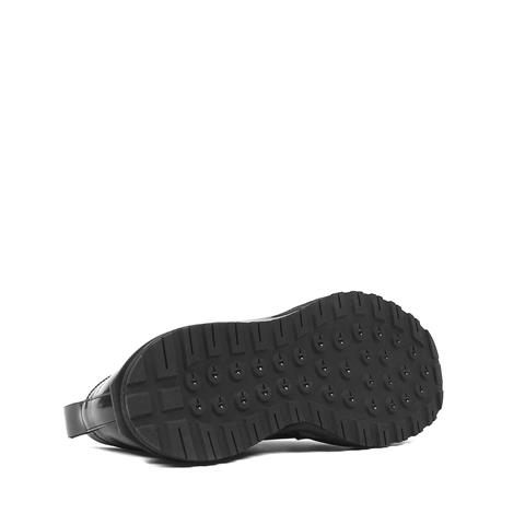 Erkek Siyah Bağcıklı Kalın Tabanlı Deri Sneaker