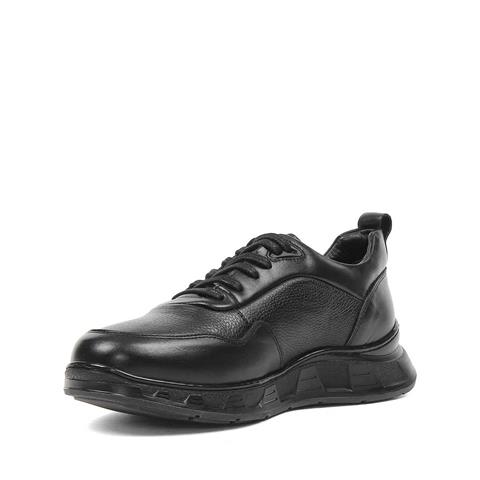 Erkek Siyah Bağcıklı Kalın Tabanlı Deri Sneaker