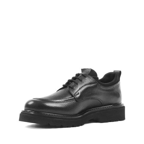 Erkek Siyah Bağcıklı Kalın Tabanlı Deri Ayakkabı