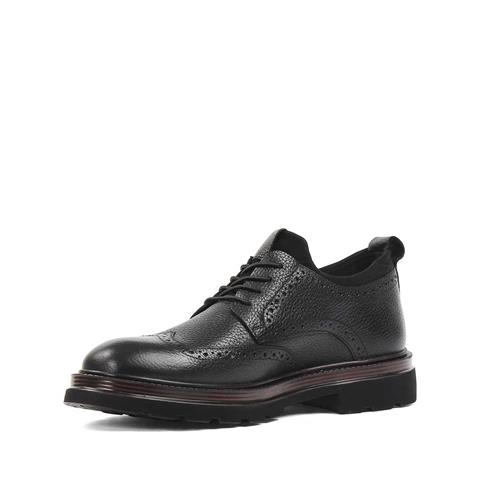 Erkek Siyah Bağcıklı Kalın Tabanlı Deri Ayakkabı