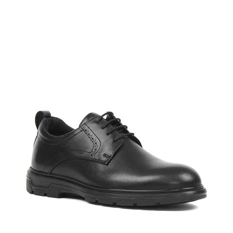 Erkek Siyah Bağcıklı Kalın Tabanlı Deri Ayakkabı