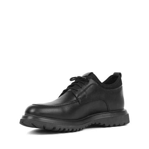 Erkek Siyah Bağcıklı Kalın Tabanlı Deri Ayakkabı