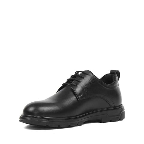 Erkek Siyah Bağcıklı Kalın Tabanlı Deri Ayakkabı