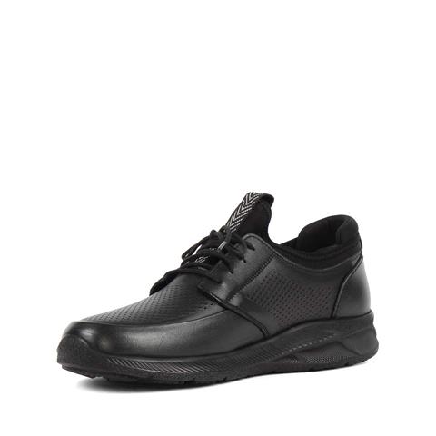 Erkek Siyah Bağcıklı Kalın Tabanlı Deri Günlük Ayakkabı