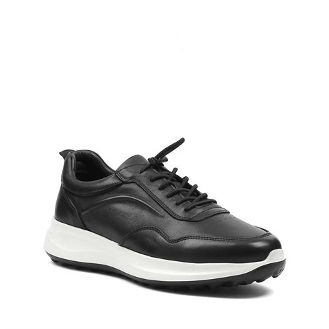Erkek Siyah Bağcıklı Kalın Tabanlı Sneaker