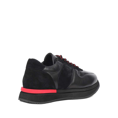 Erkek Siyah Bağcıklı Kalın Tabanlı Sneaker