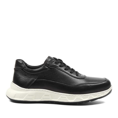 Celal Gültekin Erkek Siyah Bağcıklı Kalın Tabanlı Sneaker