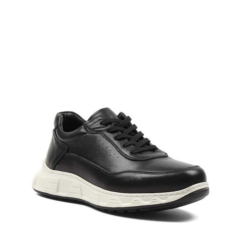 Erkek Siyah Bağcıklı Kalın Tabanlı Sneaker