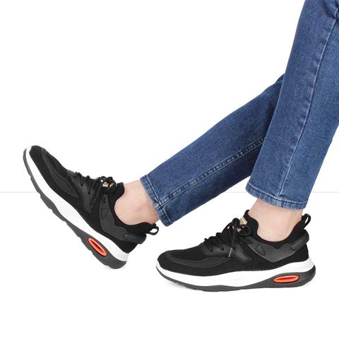 Erkek Siyah Bağcıklı Kalın Tabanlı Sneaker