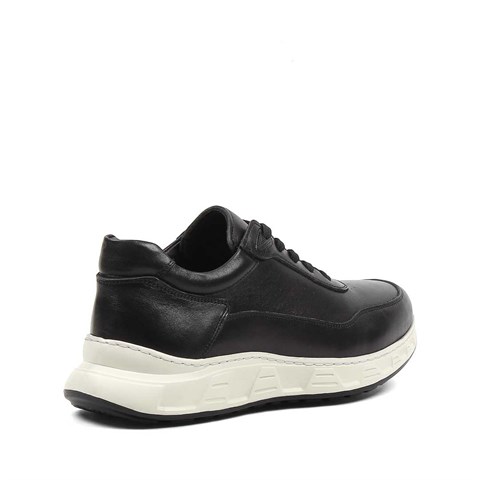 Erkek Siyah Bağcıklı Kalın Tabanlı Sneaker