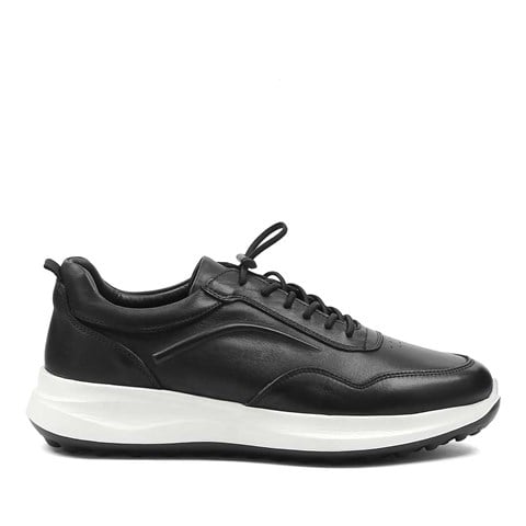 Erkek Siyah Bağcıklı Kalın Tabanlı Sneaker