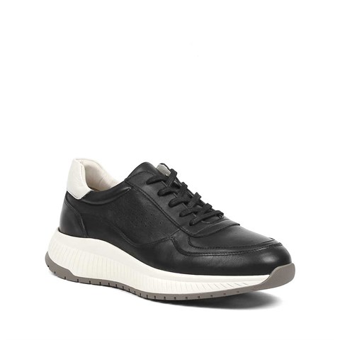 Erkek Siyah Bağcıklı Kalın Tabanlı Sneaker