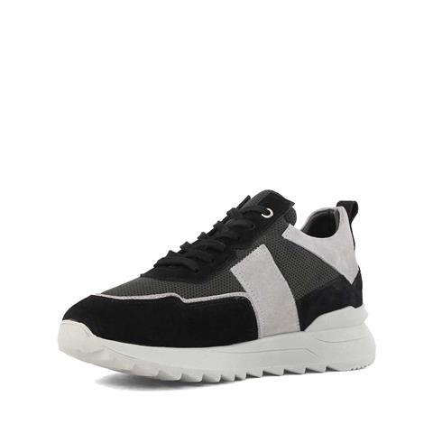 Erkek Siyah Bağcıklı Kalın Tabanlı Süet Deri Sneaker