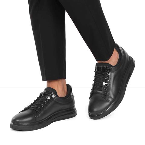 Erkek Siyah Bağcıklı Rugan Deri Günlük Ayakkabı