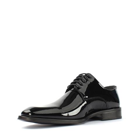 Erkek Siyah Bağcıklı Rugan Deri Klasik Ayakkabı