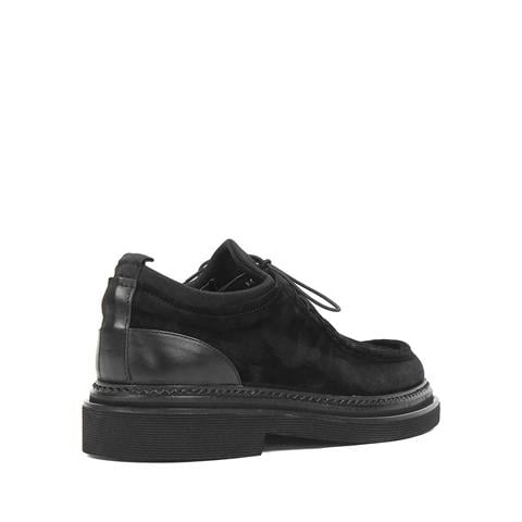 Erkek Siyah Bağcıklı Süet Deri Günlük Ayakkabı