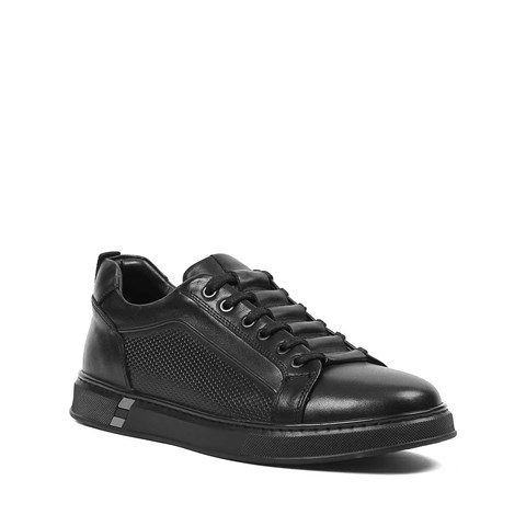 Erkek Siyah Baskılı Kalın Tabanlı Sneaker