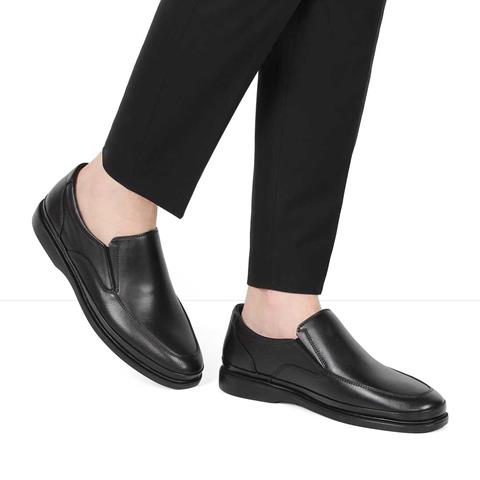 Erkek Siyah Deri Günlük Ayakkabı