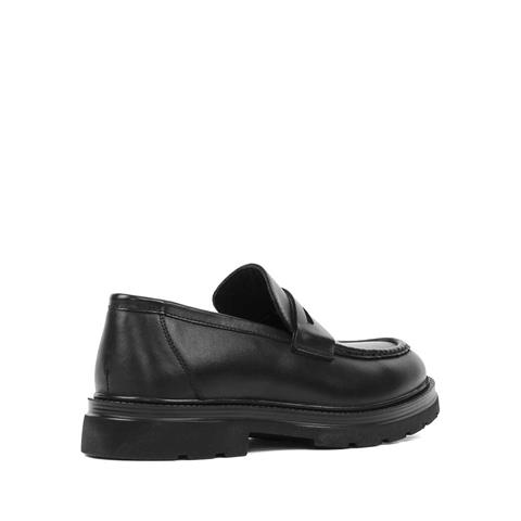 Erkek Siyah Deri Günlük Ayakkabı