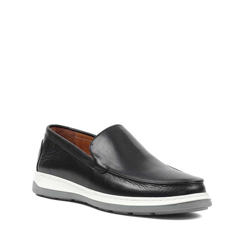 Erkek Siyah Deri Loafer