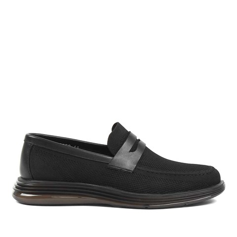 Erkek Siyah Deri Loafer