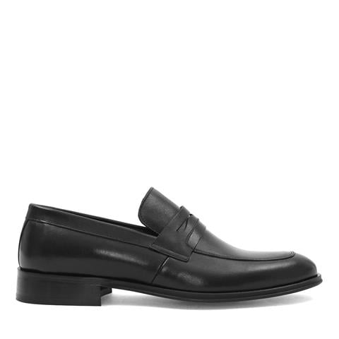 Erkek Siyah Deri Loafer