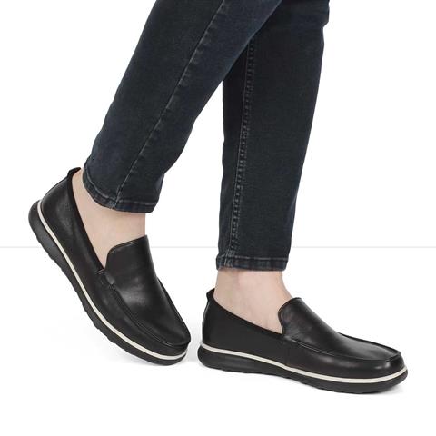 Erkek Siyah Deri Loafer