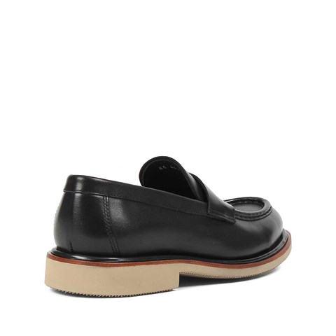 Erkek Siyah Deri Loafer