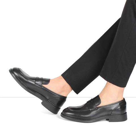 Erkek Siyah Deri Loafer