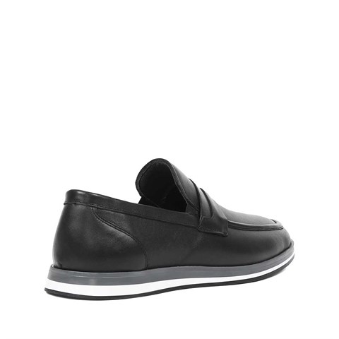 Erkek Siyah Deri Loafer