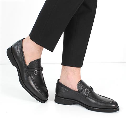 Erkek Siyah Deri Loafer