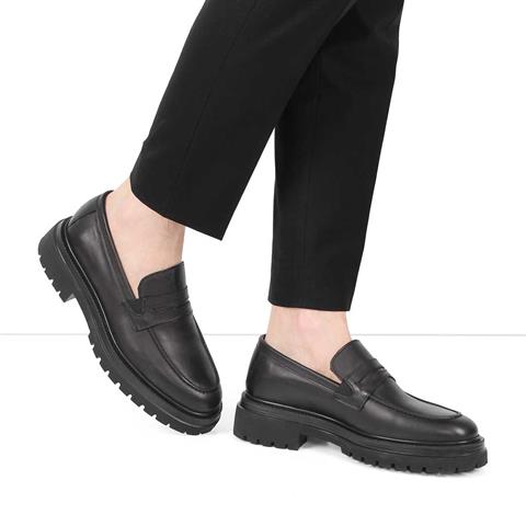Erkek Siyah Deri Loafer