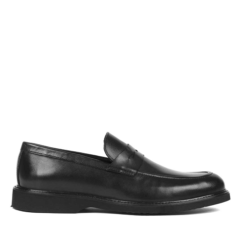 Erkek Siyah Deri Loafer