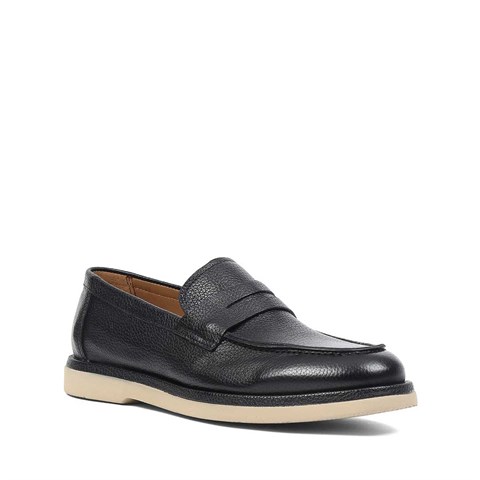Erkek Siyah Deri Loafer