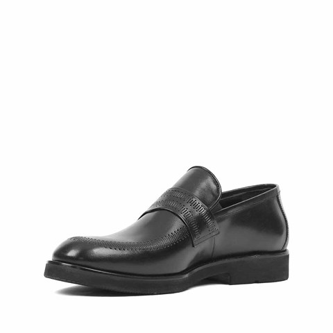 Erkek Siyah Deri Loafer