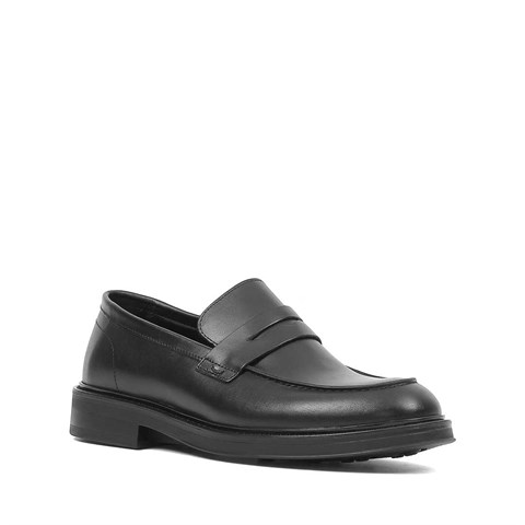 Erkek Siyah Deri Loafer