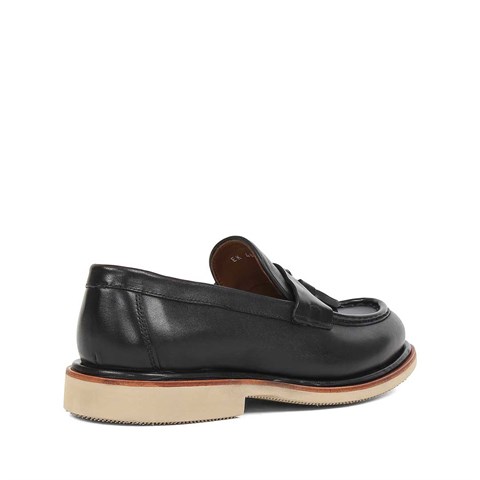 Erkek Siyah Deri Loafer