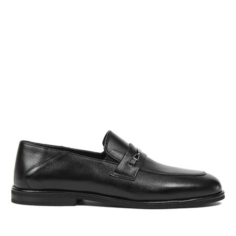 Erkek Siyah Deri Loafer