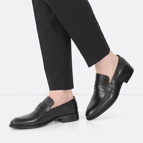 Erkek Siyah Deri Loafer