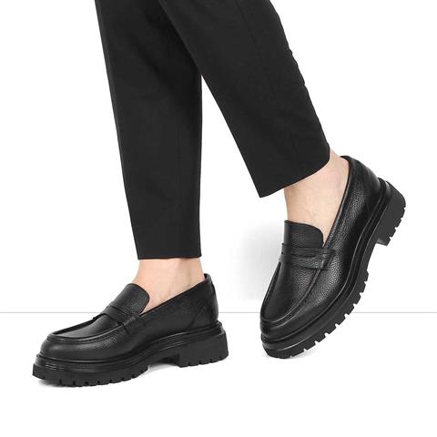 Erkek Siyah Deri Loafer