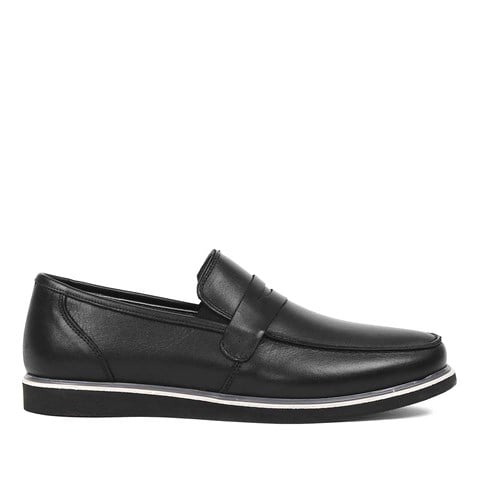 Erkek Siyah Deri Loafer
