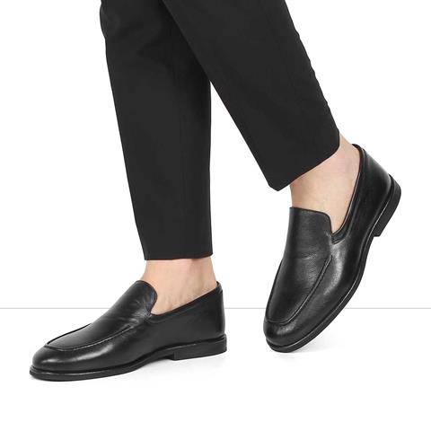 Erkek Siyah Deri Loafer