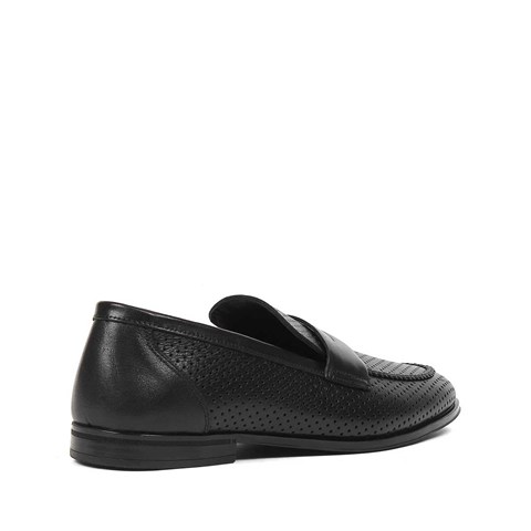 Erkek Siyah Deri Loafer