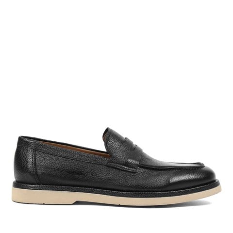 Erkek Siyah Deri Loafer