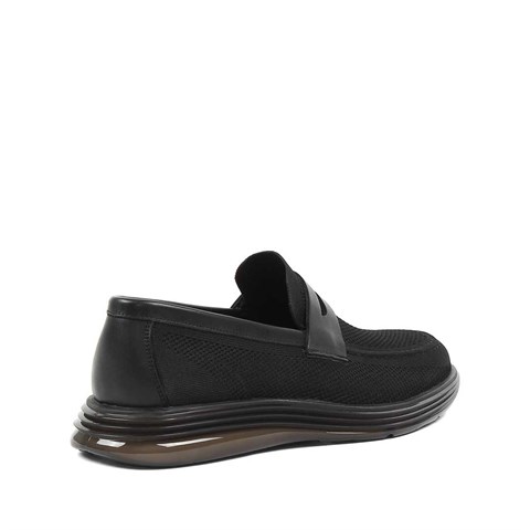 Erkek Siyah Deri Loafer