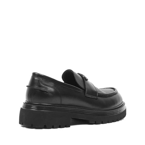 Erkek Siyah Deri Loafer