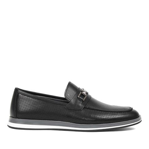 Erkek Siyah Deri Loafer