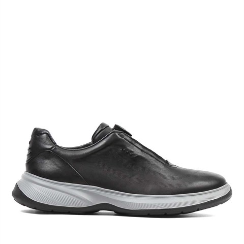 Celal Gültekin Erkek Siyah Deri Sneaker